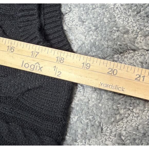 Talbots Dress Large Sweater Sleeveless Turtleneck Black Chunky Knit - Picture 3 of 6